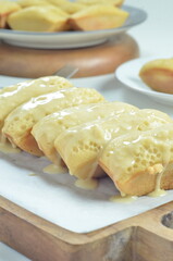 Original melted pancong cake, a traditional Indonesian snack