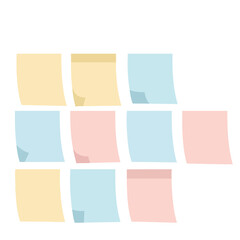 Array of Pastel Sticky Notes for Organization and Planning