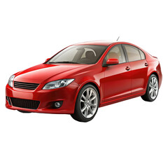Obraz premium red car Isolated on Transparent white background, clipping path