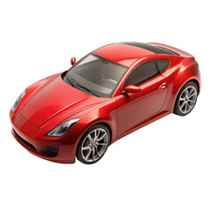 red car Isolated on Transparent white background, clipping path