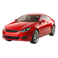 red car Isolated on Transparent white background, clipping path