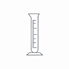 Graduated Cylinder Outline with Measurement Markings for Scientific Use
