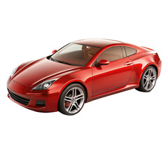 Obraz premium red car Isolated on Transparent white background, clipping path