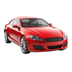 red car Isolated on Transparent white background, clipping path