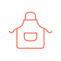 Obraz premium Minimalist Apron Icon: Coral Outline with Pocket and Curved Ties