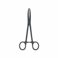 Gray Surgical Hemostat with Interlocking Ratchet Mechanism and Finger Rings