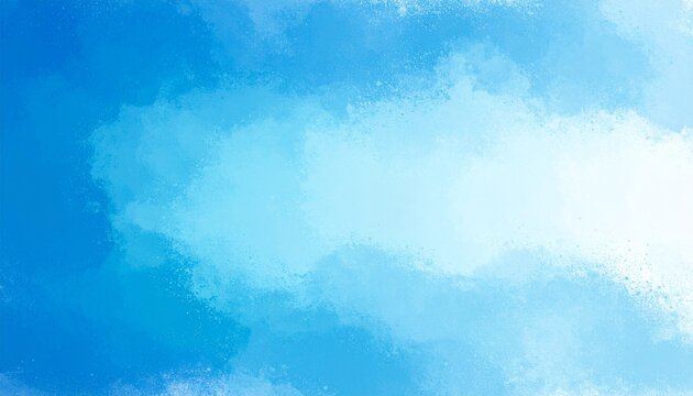 Abstract watercolor painting in shades of blue and white, creating a soft, cloudy, and textured background effect.