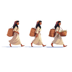 Egyptian woman illustration flat vector design