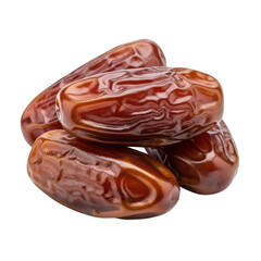 Pile of fresh dates fruit isolated on transparent background