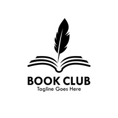 Book club logo template illustration