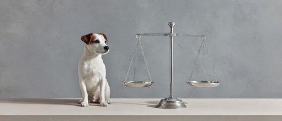 No Pet Store Puppies Day Advocacy Concept with Gavel and Scales Premium Modern Summer Animal Rights Campaign for Millennial Social Media Marketing