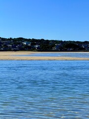 Shiraragahama Beach on Fukue Island, Goto Islands, Nagasaki, Japan – Drone View of Clear Water and White Sand