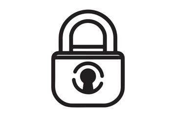 Lock vector icon outline on white background