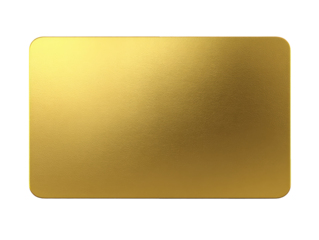 Gold rectangular plate.  Smooth, matte finish.  Rounded edges