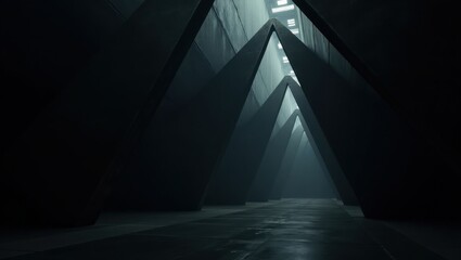 Imposing Geometric Architecture in Dimly Lit Passage
