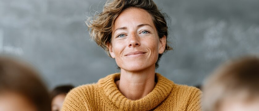 Authentic Female Professor Teaching Elementary Students in Modern Classroom Premium Educational Content for School Marketing and Inspiring Learning Campaigns