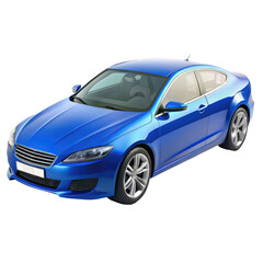 Obraz premium blue car Isolated on Transparent white background, clipping path 