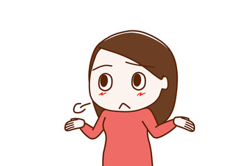 （上半身斜め）呆れてあららとため息をつく女性