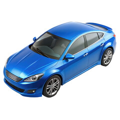 Fototapeta premium blue car Isolated on Transparent white background, clipping path 