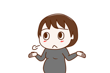 （上半身斜め）呆れてあららとため息をつく妊婦