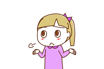 Fototapeta premium （上半身斜め）呆れてあららとため息をつく白人少女