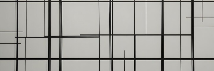 Obraz premium Minimalist Black Grid Pattern on White Background for Modern Design and Interior Decor