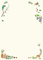 Forest border with Animals and Foliage