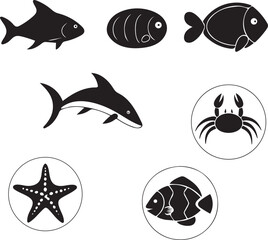 Naklejka premium Collection of diverse exotic pet animal silhouettes including birds reptiles and small mammals presented in a clean graphic style for home decor and design projects silhouette