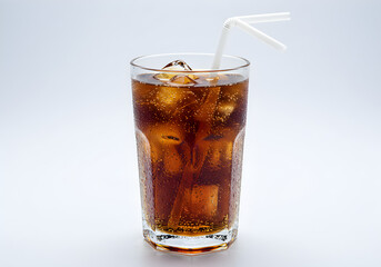 Iced Cola Drink in Glass with Straw | Refreshing Beverage for Summer Advertising and Food Photography
