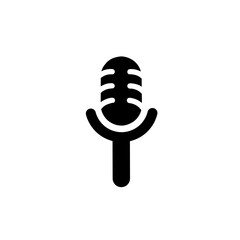 microphone icon. voice recorder image. podcast illustration. podcast icon. simple microphone silhouette. microphone icon vector illustration