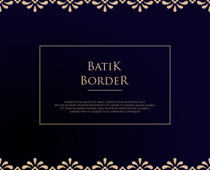Elegant Batik Border Pattern for Textile Design and Fashion. Batik Border Design