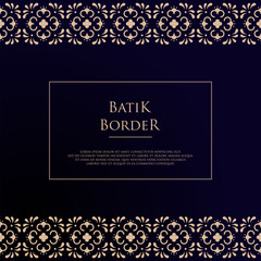 Elegant Batik Border Pattern for Textile Design and Fashion. Batik Border Design