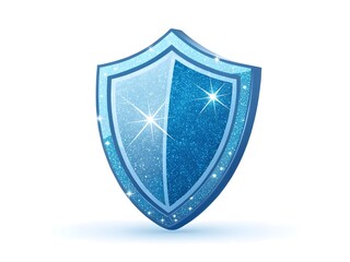 Sparkling blue shield symbol representing security and protection
