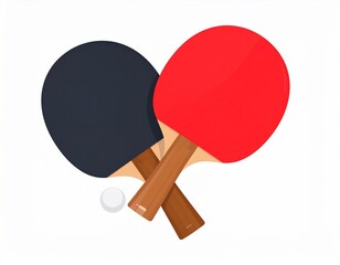 ping pong racket and ball mockup on white background 