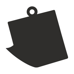 Note sticky vector silhouette illustration isolated on white background