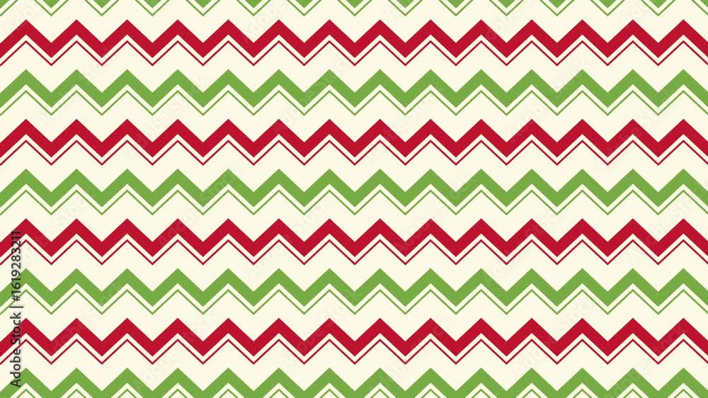 Fototapete a seamless loop animation of a red and green chevron pattern background