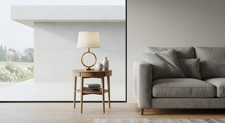 Modern Living Room Interior with Sofa and Side Table