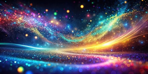 Fototapeta premium Vibrant Cosmic Dust Swirls in a Kaleidoscopic Nebula Displaying a Breathtaking Celestial Landscape