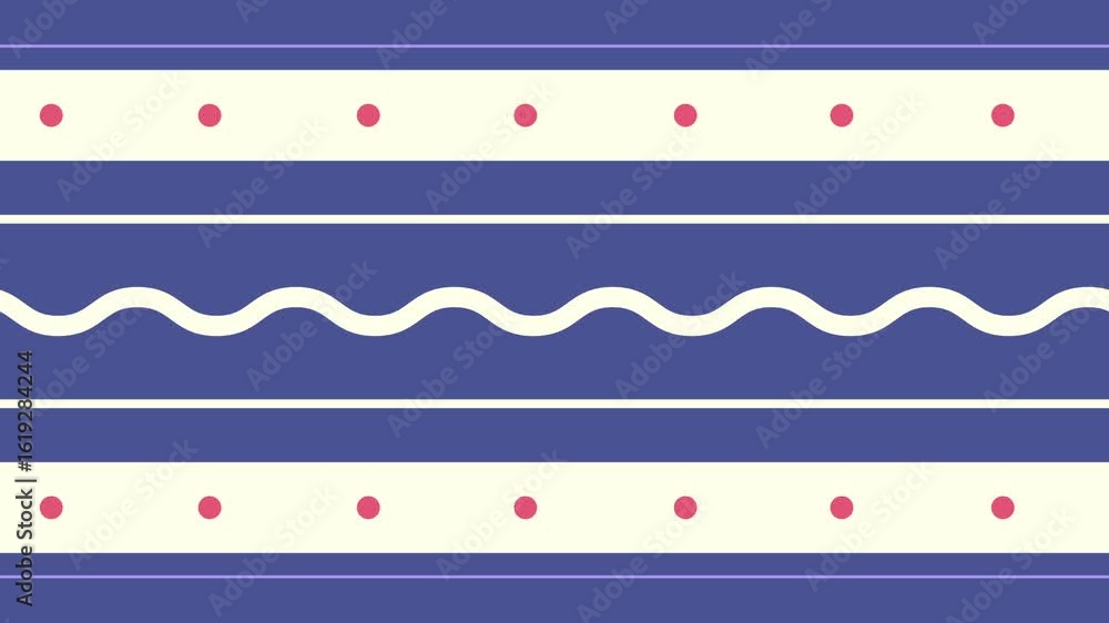 Aufkleber a seamless pattern featuring horizontal stripes in blue and white. the pattern includes red dots and