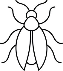 bug icon outline vector illustration on transparent background