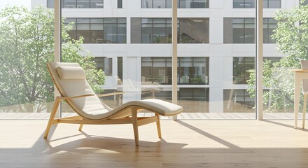 Modern Lounge Chair with Building View