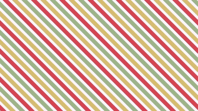 A repeating pattern of diagonal stripes in red, yellow, and green