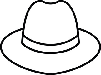 hat icon outline vector illustration on transparent background