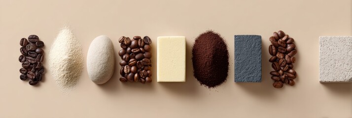 Premium High-Quality Coffee Beans and Grinds Variety Display for Modern Coffee Shop Marketing and Social Media Campaigns with Authentic Lifestyle Appeal