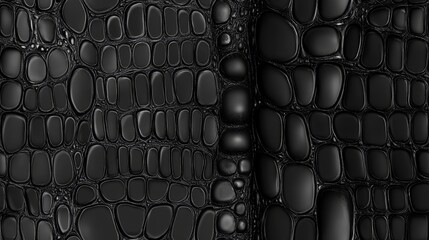 Obraz premium Black crocodile texture leather bag pattern