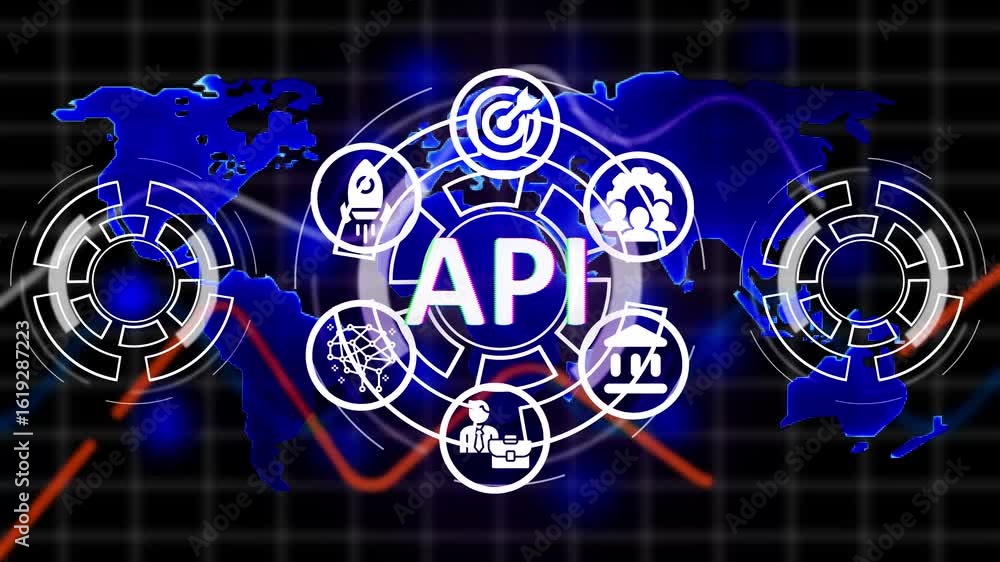Poster abstract hud knowledge ability business gear icon, abstract line concept. abstract glitter text api 