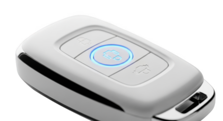 Durable White Key Fob PNG for Automotive Security and Access Control PNG