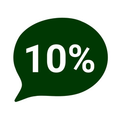 10% Persantage green and white frame discount icon