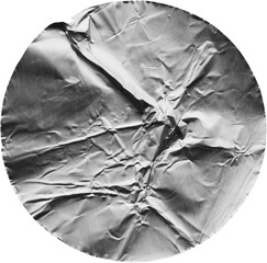 Blank silver round adhesive paper metallic sticker label isolated on white background