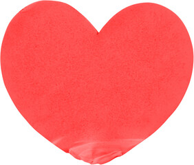 red heart shape sticker isolated on white background